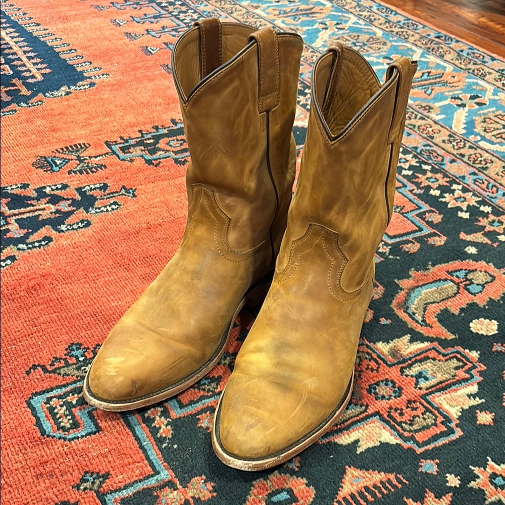 Tan Leather Cowboy Boots by Rhodes Footwear